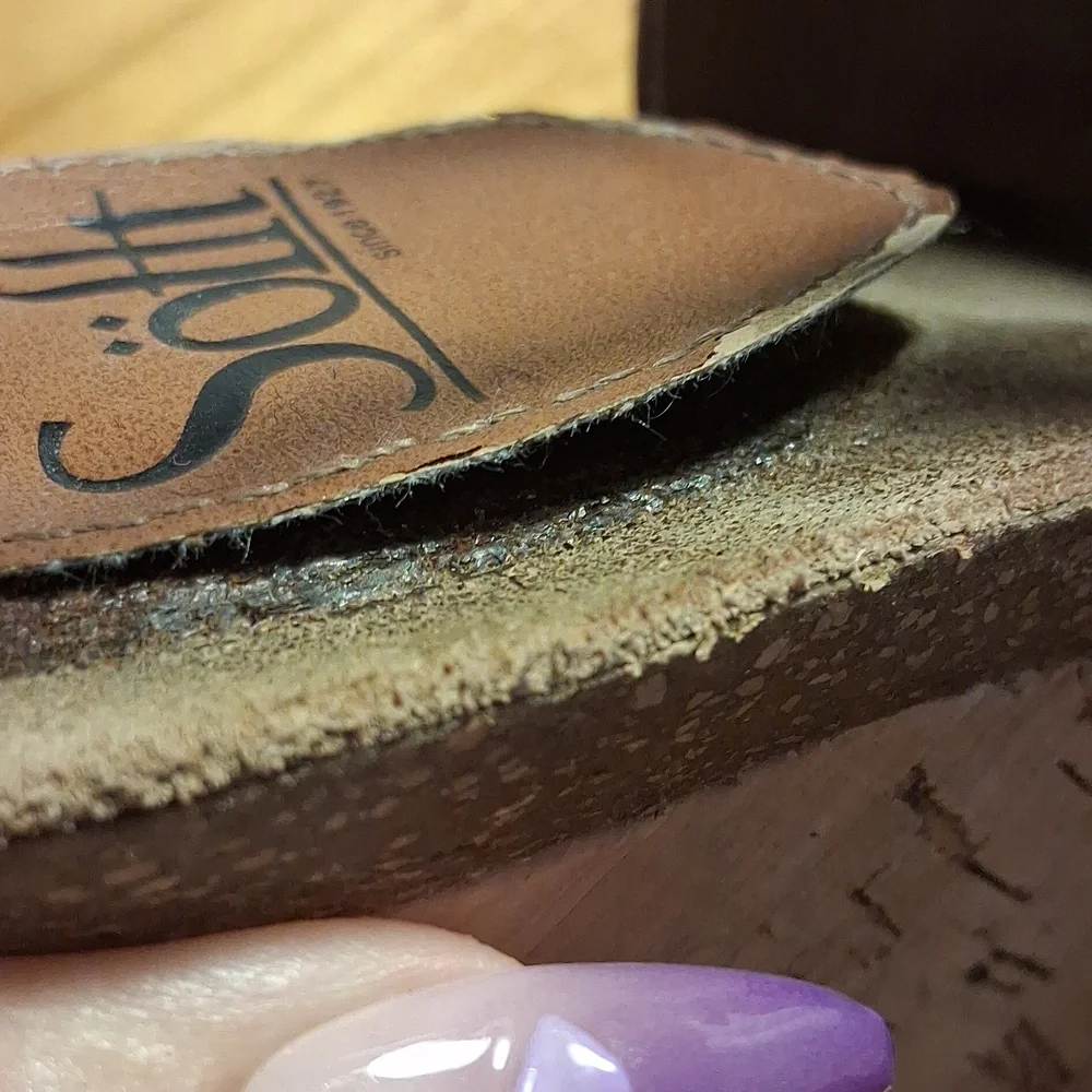 Sofft Women’s Brown Leather-Look Strappy Wedge Sandals 7.5 - Picture 9 of 17